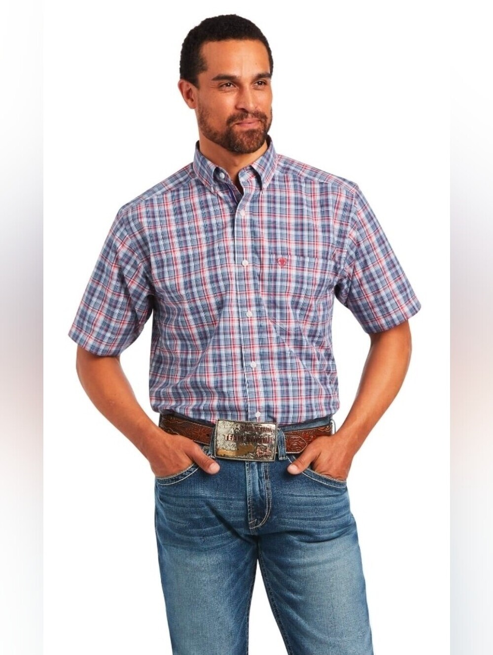 Ariat Men's Pro Flint Classic Short Sleeve Shirt Western Outdoor Plaid Breathabl